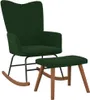 A dark green rocking chair with a matching ottoman, shown against a white background. Produktbild-Vorschau