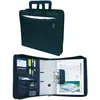 A black organizer bag for documents, shown both closed and open to display its contents. Náhľad obrázku produktu