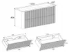 Rodan Waschbeckenunterschrank 120cm - Hängend - Geriffelt Produktbild-Vorschau 7