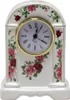 Kaminuhr Porzellan Uhr 16 cm Standuhr Tischuhr Rosen Motiv Produktbild-Vorschau 1