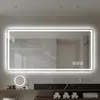 60x100 cm Rahmenloser LED Badespiegel – Mattierte Produktbild-Vorschau 1