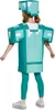 A child wearing a Minecraft diamond armor costume, viewed from the back. Produktbild-Vorschau