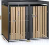 A two-door outdoor bin storage unit with wooden-look panels and a flat roof. Produktbild-Vorschau