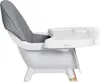 A side view of a gray and white high chair. Náhled obrázku produktu