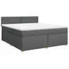vidaXL Lit boxspring avec matelas gris foncé 180x200 cm Voir les images du produit 3