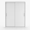 A white sliding door wardrobe against a white background. Voir les images du produit