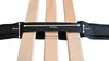 A close-up view of a black strap attached to wooden slats, with measurements indicated. Produktbild-Vorschau