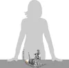 A silhouette of a person is shown behind a desk accessory featuring a metal figurine of a veterinarian with a dog, holding a pen and a notepad. Náhľad obrázku produktu