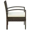 Gartenstuhl mit Kissen Poly Rattan Braun Produktbild-Vorschau 3