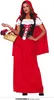 A woman wearing a Little Red Riding Hood costume, holding a basket of flowers. Produktbild-Vorschau