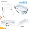 Baignoire pour bébé moovkee avec support, 80 cm, bleue, Voir les images du produit 2