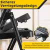 Close-up of a black folding step stool, highlighting its locking mechanism. Anteprima dell’immagine prodotto