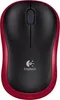 A top-down view of a red and black Logitech wireless mouse. Produktbild-Vorschau