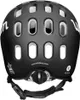 The back view of a black kids' bicycle helmet with white vents and branding. Produktbild-Vorschau