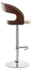 Verstellbarer Barhocker ZUWENA – Walnuss/Creme/Chrom Produktbild-Vorschau 7