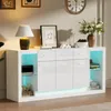Merax Hochglanze Beistellschrank mit LED-Beleuchtung und Produktbild-Vorschau 4