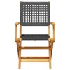 3-tlg. Bistro-Set Schwarz Poly Rattan und Massivholz Produktbild-Vorschau 4
