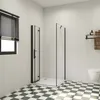 B:90xT:90xH:185cm 6mm ESG Nano Glas Schwarz Nischentür Produktbild-Vorschau 1