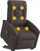 Hochwertig Massagesessel mit Aufstehhilfe Dunkelbraun Stoff Produktbild-Vorschau 2