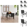 vidaXL Gartenstühle mit Kissen 4 Stk. Poly Rattan Schwarz - Produktbild-Vorschau 1
