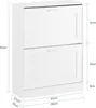 Maßzeichnung des SoBuy Schuhschranks FSR137-W: 80x60x25 cm, weißes Design Produktbild-Vorschau