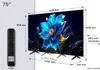 A TCL Smart TV with a remote control, showing dimensions and specifications. Anteprima dell’immagine prodotto