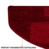 Close-up of the edge of a red carpet stair mat, highlighting the stitching. Produktbild-Vorschau