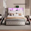 INONEFT Polsterbett 160x200 cm mit LED Beleuchtung, Type-C Produktbild-Vorschau 5