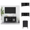 vidaXL TV stolek černý 105x35x52 cm ocel a sklo - TV Náhled obrázku produktu 1