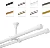 A collage showing different color options for a double curtain rod, with a main image of the white double curtain rod mounted on a ceiling. Anteprima dell’immagine prodotto