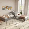 MODFU Polsterbett Eckbett 90x200 mit Ausziehbett Jugendbett Produktbild-Vorschau 2