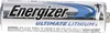 A close-up of an Energizer Ultimate Lithium AA battery. Anteprima dell’immagine prodotto