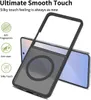 A phone case is shown with marketing text and icons highlighting its features. Produktbild-Vorschau