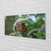 Glasbilder 140x70 Wandkunst Blumen bunter Schmetterling Produktbild-Vorschau 2