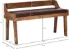 WOHNLING Sitzbank Echtleder / Massivholz Bank 108x63x43 cm Produktbild-Vorschau 8