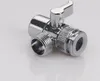A chrome-plated 3-way diverter valve for plumbing. Produktbild-Vorschau