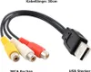 D43 USB 2.0 auf 3× RCA AV Kabel – 30 cm Audio Video Adapter Produktbild-Vorschau 3