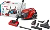 A red Bosch vacuum cleaner with various attachments and its packaging are displayed against a white background. Anteprima dell’immagine prodotto