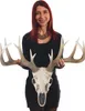 Deko Skull 58cm, Polyresin Hirschgeweih Kopf Trophäe, Produktbild-Vorschau 1