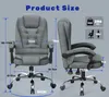 A size chart for an office chair, showing dimensions and weight capacity. Produktbild-Vorschau