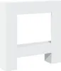 A white, three-dimensional object with a rectangular opening in the center, resembling a fireplace surround or a decorative frame. Anteprima dell’immagine prodotto