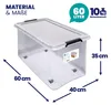 DEUBA® Aufbewahrungsboxen 6 x 60l mit Deckel und Rollen, Produktbild-Vorschau 6