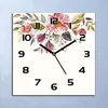Wanduhr Echt-Glas-Küchenuhr Vintage Feldblumen Quarz 30x30 Produktbild-Vorschau 1