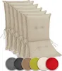 sunnypillow 6 Stück Gartenstuhlauflagen Niedriglehner 100 x Produktbild-Vorschau 1