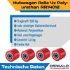4 Stück Hubwagenrollen Polyurethan 80 x 70 mm, Achse 20 mm Produktbild-Vorschau 4
