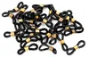 30 Gummischlaufen Ösen für Brillenband Brillenkette 20x7mm, schwarz gold Produktbild-Vorschau