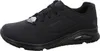 A black Skechers sneaker is shown from the side on a white background. Voir les images du produit