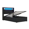 Merax Polsterbett 90x200 cm mit LED Lichtleiste, Jugendbett Produktbild-Vorschau 7