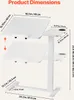 Diagram showing the dimensions of a white rolling bedside table. Podgląd zdjęcia produktu