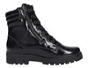 A black patent leather lace-up boot with a side zipper, shown from the side against a white background. Anteprima dell’immagine prodotto